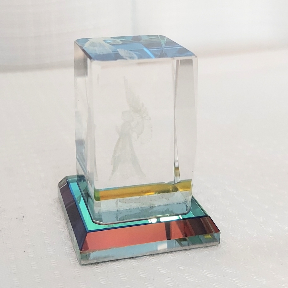 3D Laser Etched Angel Paperweight Crystal Holographic